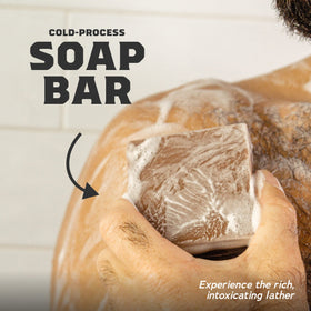 Dr. Squatch Grapefruit IPA bar soap with green leaves