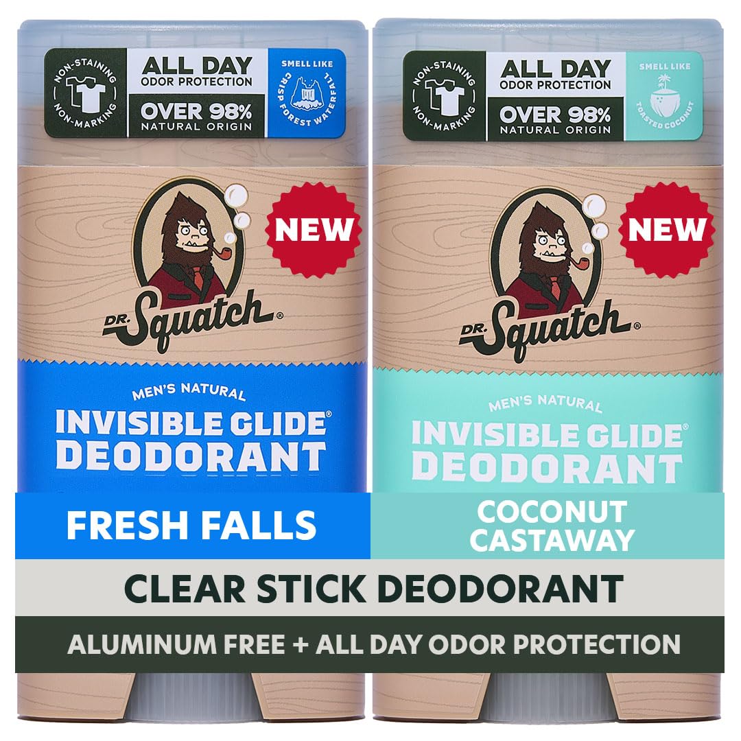 Dr. Squatch Invisible Glide Deodorant front view, 2-pack