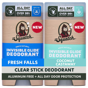 Dr. Squatch Invisible Glide Deodorant front view, 2-pack
