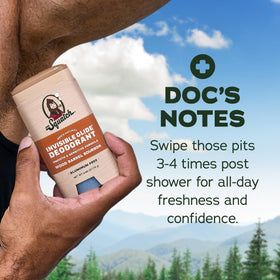 Dr. Squatch Invisible Glide Deodorant in use