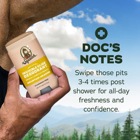 Dr. Squatch Invisible Glide Deodorant lifestyle shot in outdoor setting