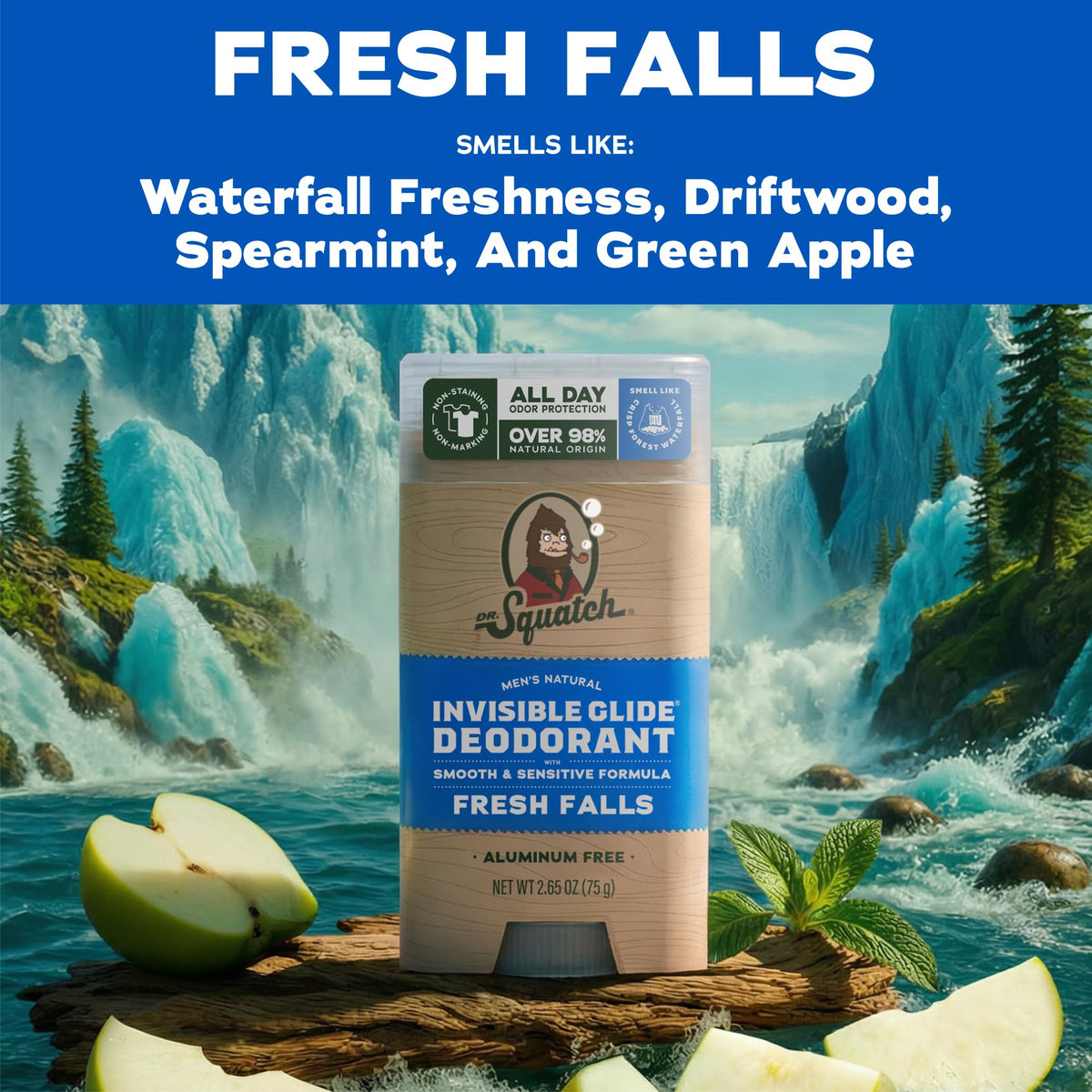 Dr. Squatch Invisible Glide Deodorant packaging side view