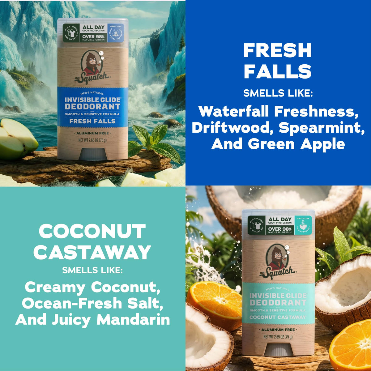 Dr. Squatch Invisible Glide Deodorant packaging side view