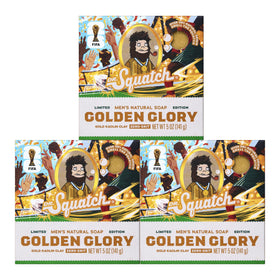 Dr. Squatch Men's Bar Soap 3-Pack Golden Glory scent front view