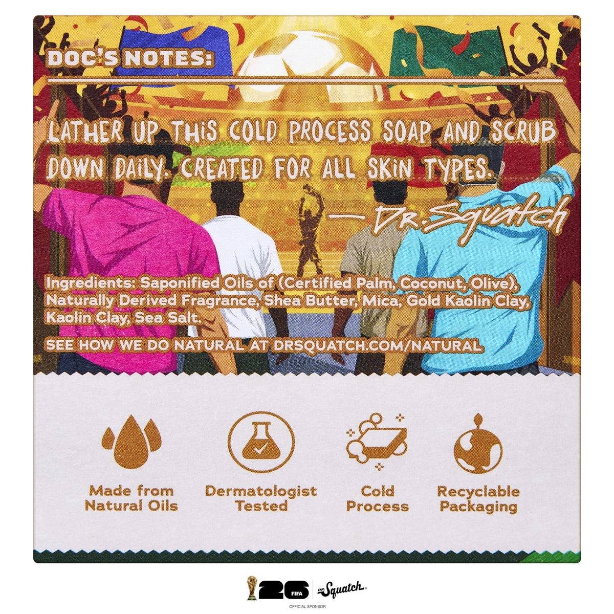 Dr. Squatch Men's Bar Soap 3-Pack with FIFA World Cup 2026 branding