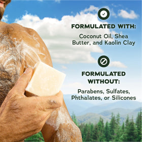 Dr. Squatch Men's Bar Soap set displayed on a bathroom counter