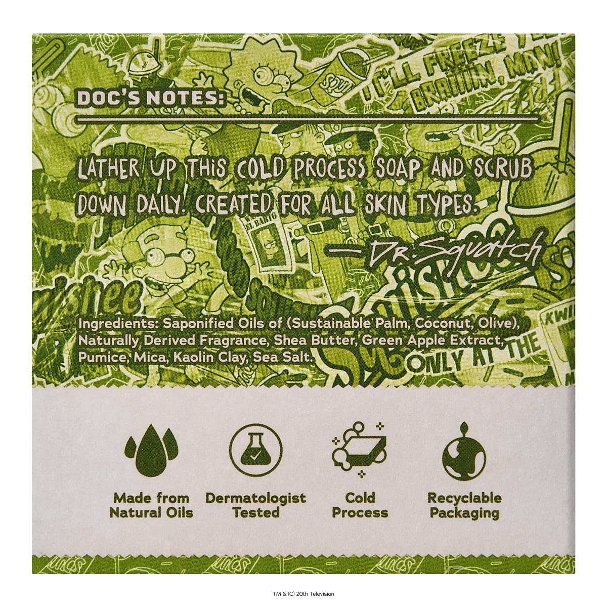 Dr. Squatch Men's Bar Soap with Coconut Oil and Shea Butter ingredients