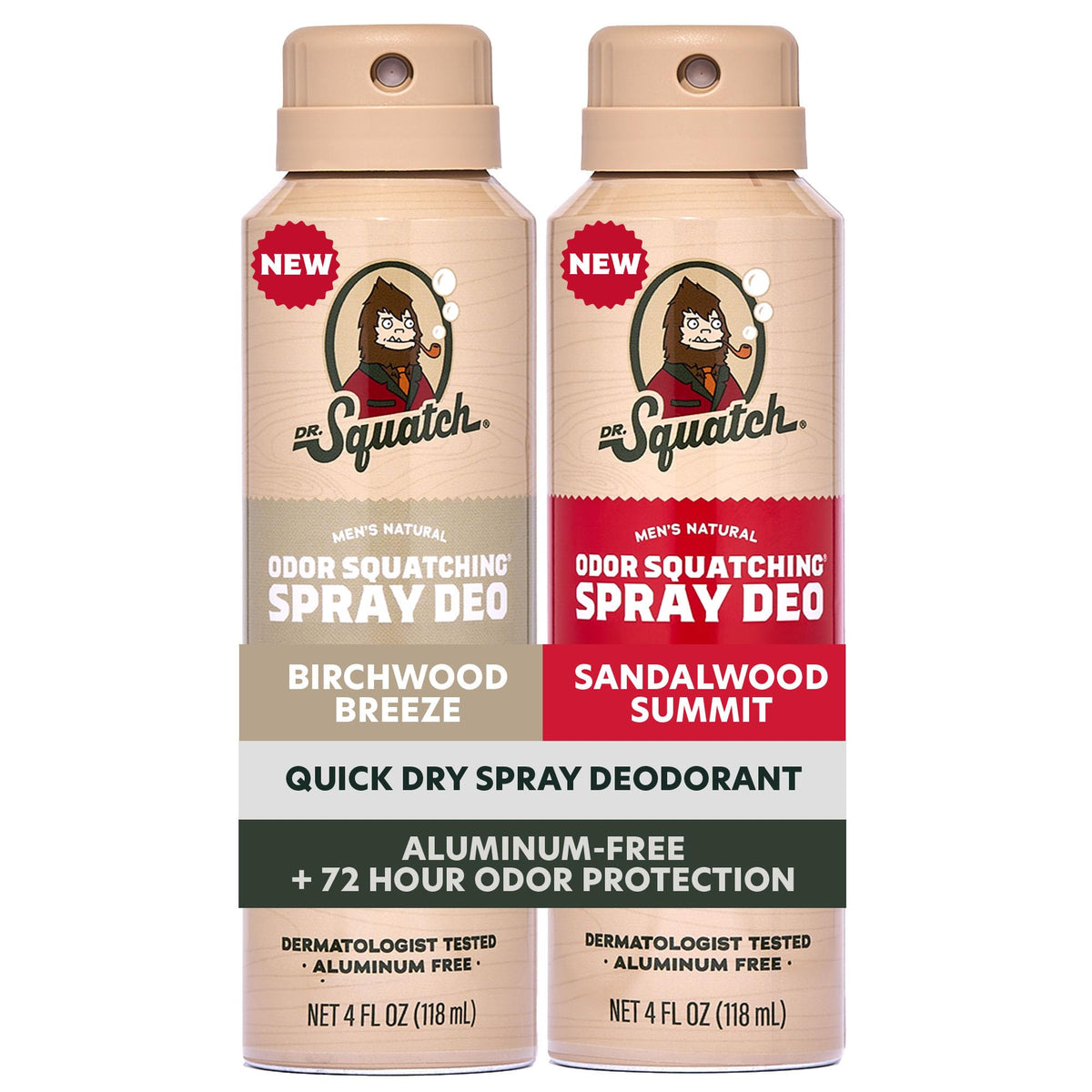 Dr. Squatch Men's Deodorant 2-Pack Birchwood Breeze and Sandalwood Summit front view