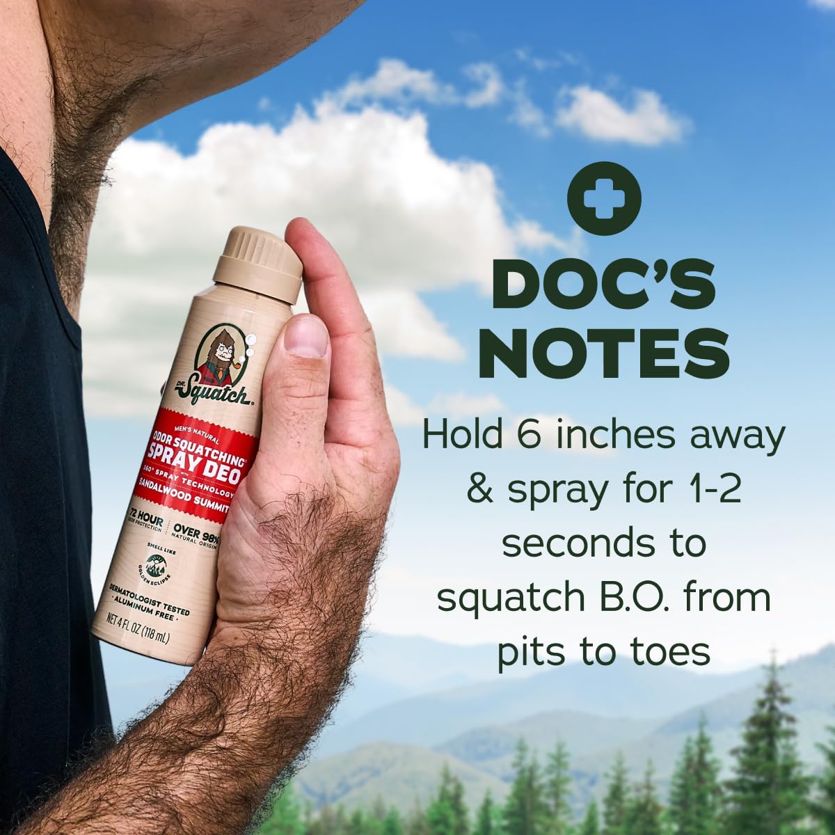 Dr. Squatch Men's Deodorant 2-Pack with ingredients list visible
