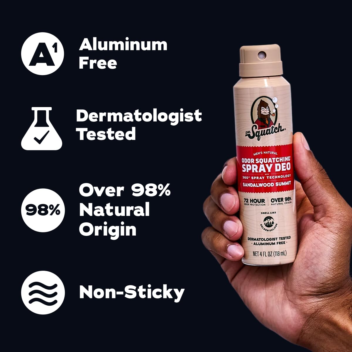 Dr. Squatch Men's Deodorant in use during daily routine