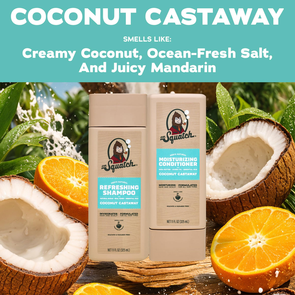 Dr. Squatch Men's Natural Conditioner bottle with Coconut Castaway scent