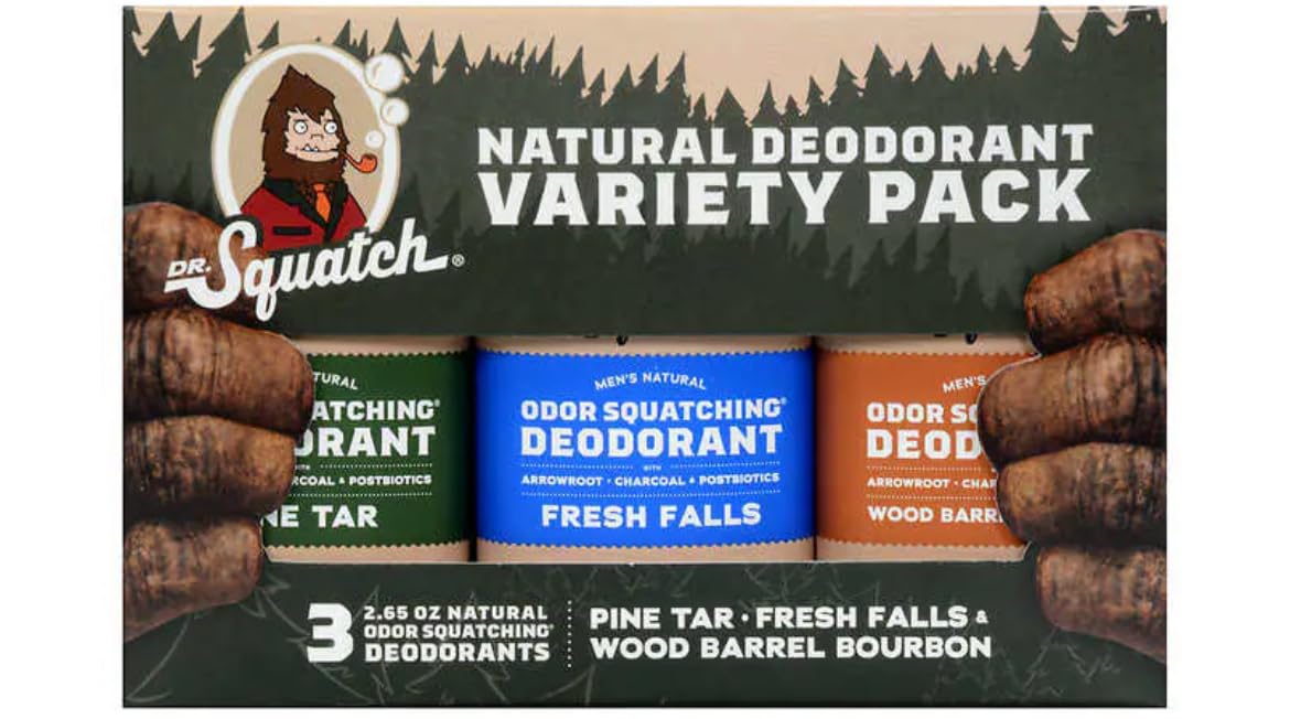 Dr. Squatch Men's Natural Deodorant Variety Pack front view