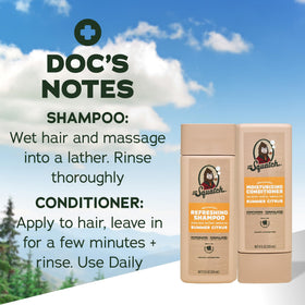 Dr. Squatch Men's Natural Shampoo and Conditioner Set in bathroom setting