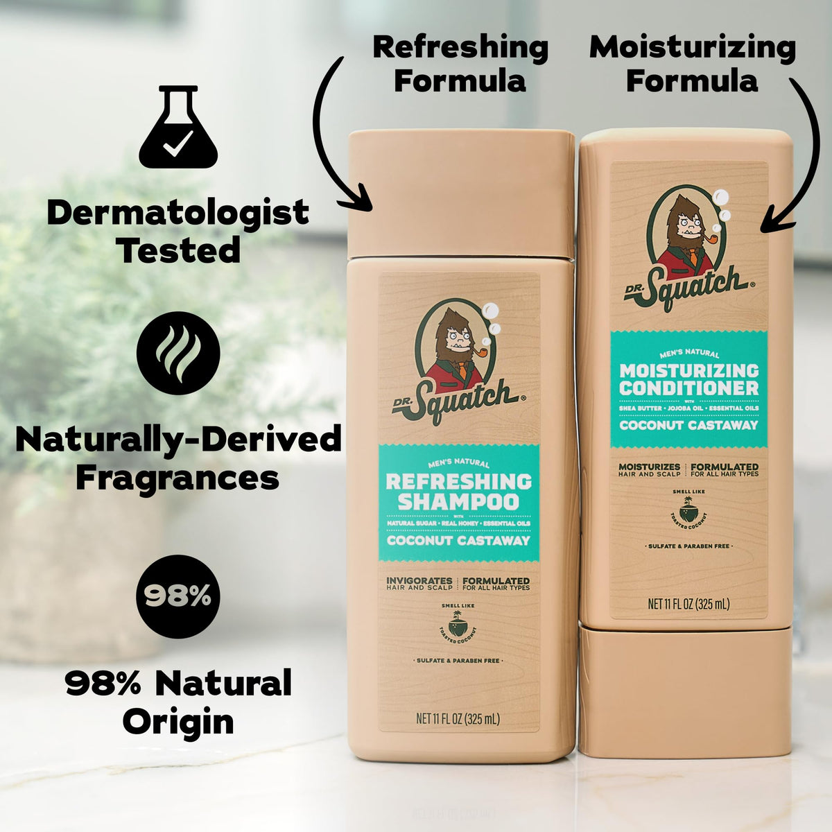Dr. Squatch Men's Natural Shampoo and Conditioner Set packaging