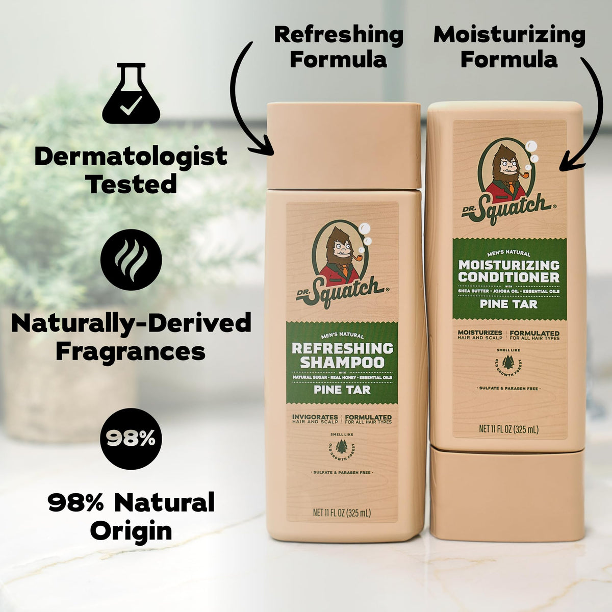 Dr. Squatch Men's Natural Shampoo and Conditioner Set packaging