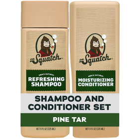 Dr. Squatch Men's Natural Shampoo and Conditioner Set - Pine Tar front view