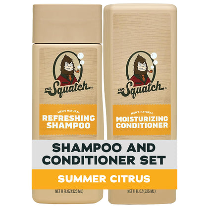 Dr. Squatch Men's Natural Shampoo and Conditioner Set - Summer Citrus front view