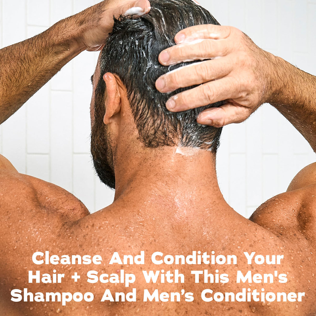 Dr. Squatch Men's Shampoo and Conditioner Set on a bathroom shelf