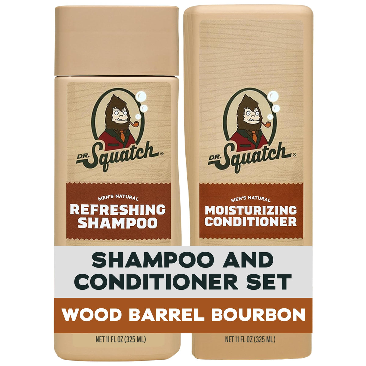 Dr. Squatch Men's Shampoo and Conditioner Set - Wood Barrel Bourbon front view