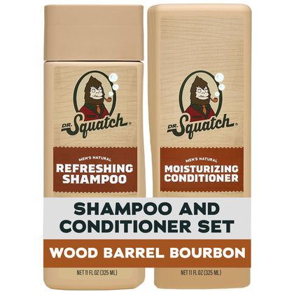 Dr. Squatch Men's Shampoo and Conditioner Set - Wood Barrel Bourbon front view