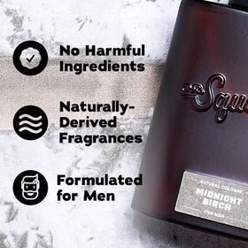 Dr. Squatch Midnight Birch Cologne in lifestyle setting