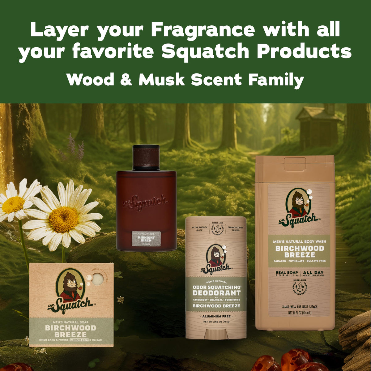 Dr. Squatch Midnight Birch Cologne packaging details