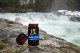 Dr. Squatch Natural Deodorant Fresh Falls close-up of application