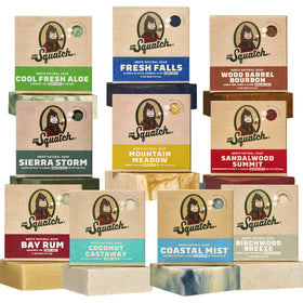 Dr. Squatch Natural Men's Bar Soap 10-Pack Coconut Castaway and Fresh Falls