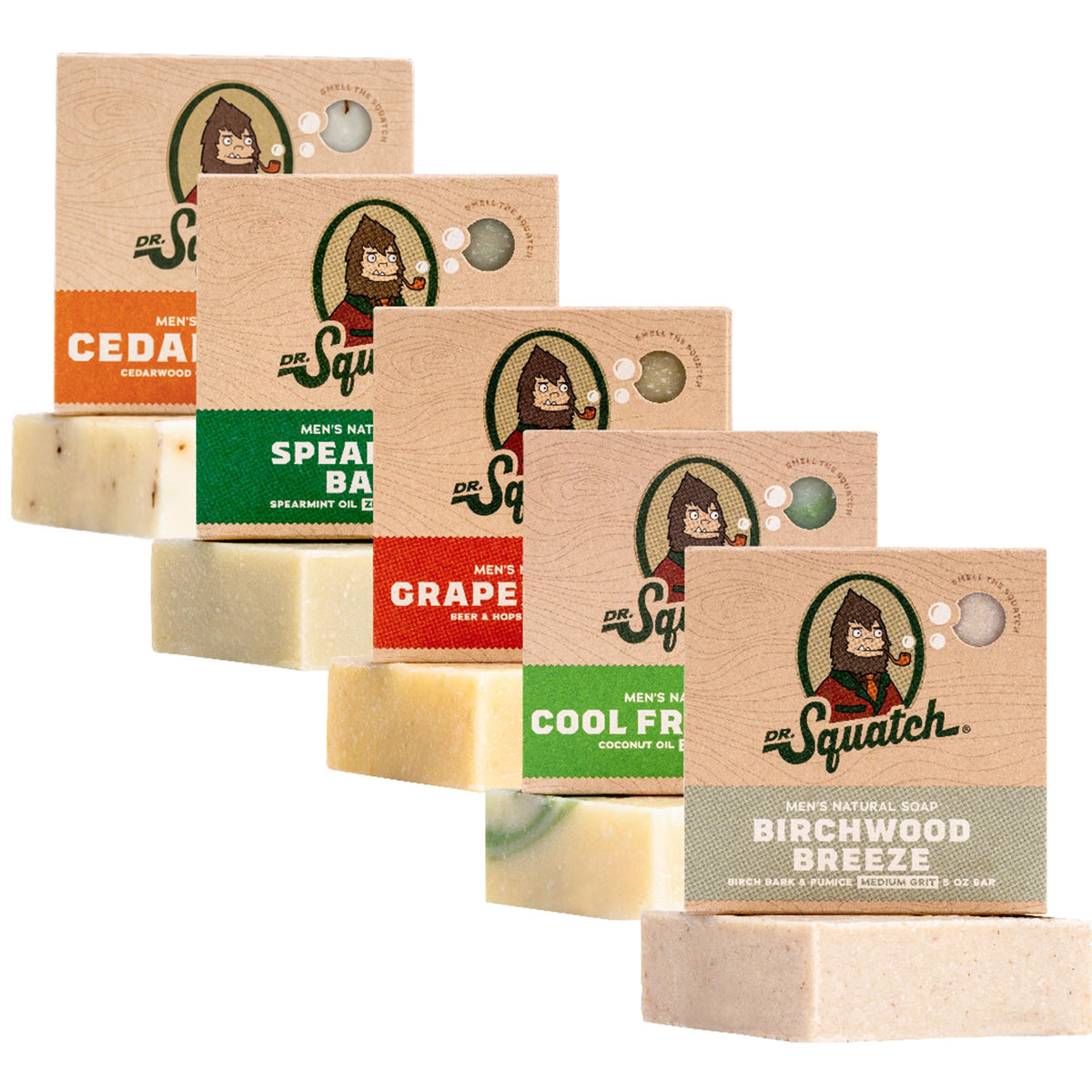 Dr. Squatch Natural Men’s Bar Soap 5-Pack front view