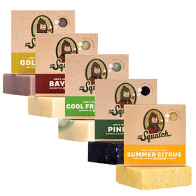 Dr. Squatch Natural Men’s Bar Soap 5-Pack front view with assorted scents