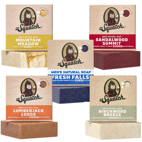 Dr. Squatch Natural Men's Bar Soap 5-Pack with various scents