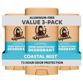Dr. Squatch Natural Men’s Deodorant 3-Pack Coastal Mist front view