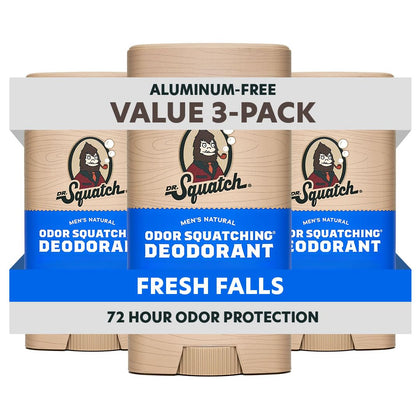 Dr. Squatch Natural Men’s Deodorant 3-Pack Fresh Falls scent front view