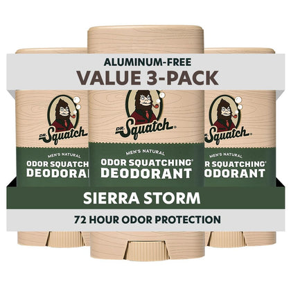 Dr. Squatch Natural Men's Deodorant 3-Pack front view