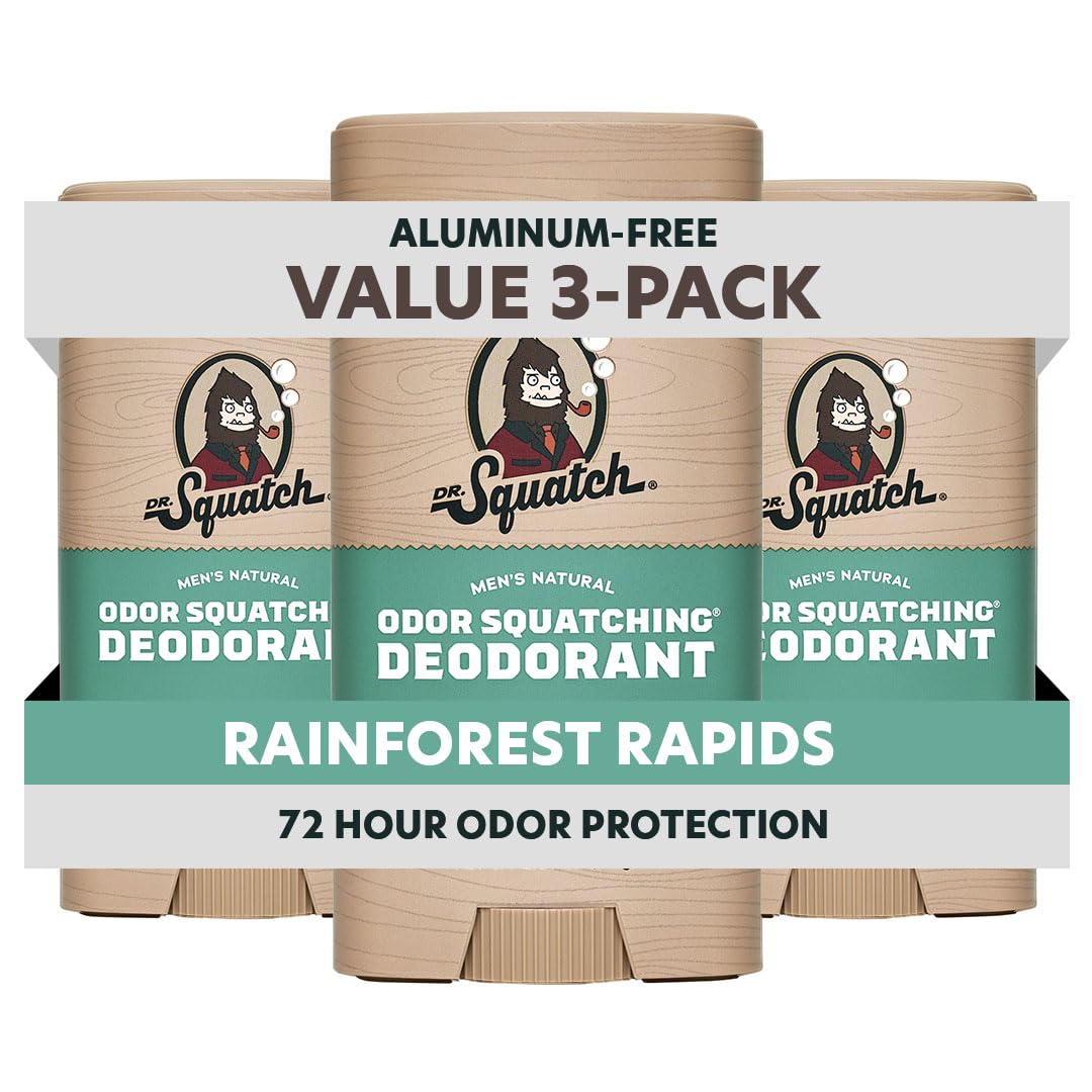 Dr. Squatch Natural Men's Deodorant 3-Pack Rainforest Rapids front view
