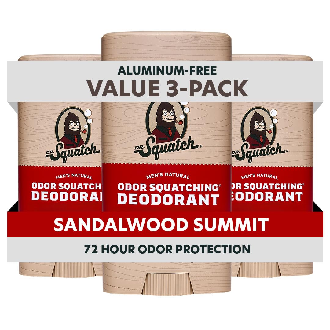Dr. Squatch Natural Men’s Deodorant 3-Pack Sandalwood Summit front view