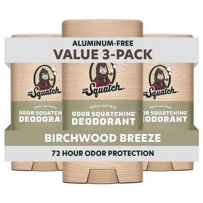 Dr. Squatch Natural Men’s Deodorant Birchwood Breeze 2.65oz stick front view
