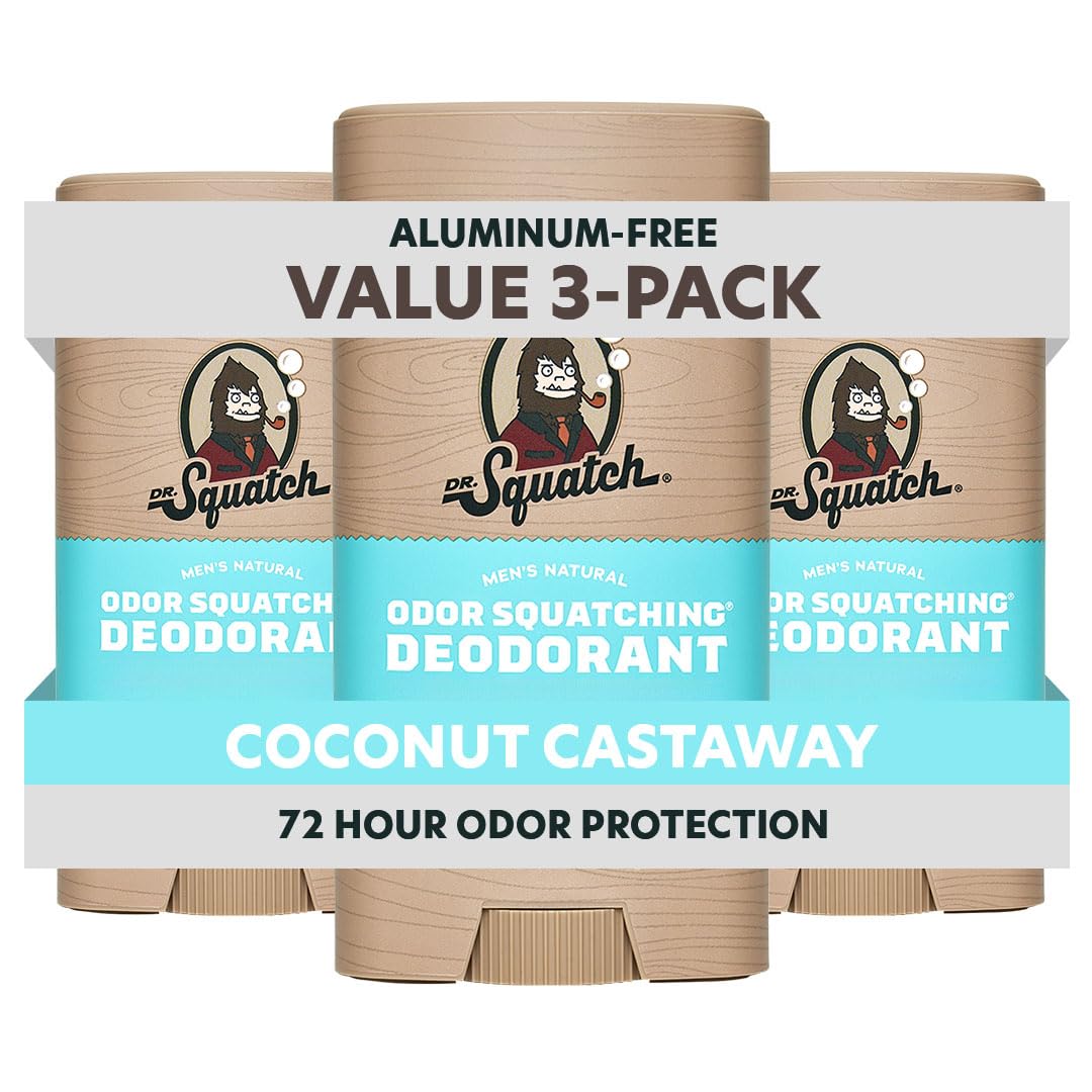 Dr. Squatch Natural Men’s Deodorant Coconut Castaway 2.65oz stick front view