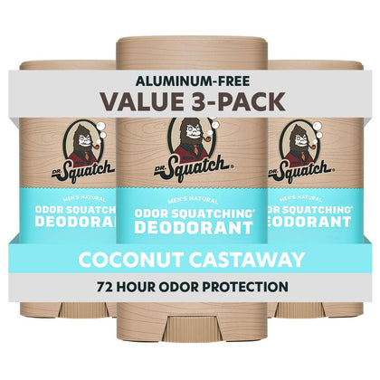 Dr. Squatch Natural Men’s Deodorant Coconut Castaway 2.65oz stick front view