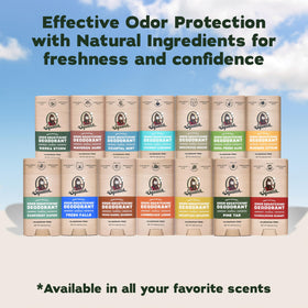 Dr. Squatch Natural Men’s Deodorant Coconut Castaway stick with coconut background