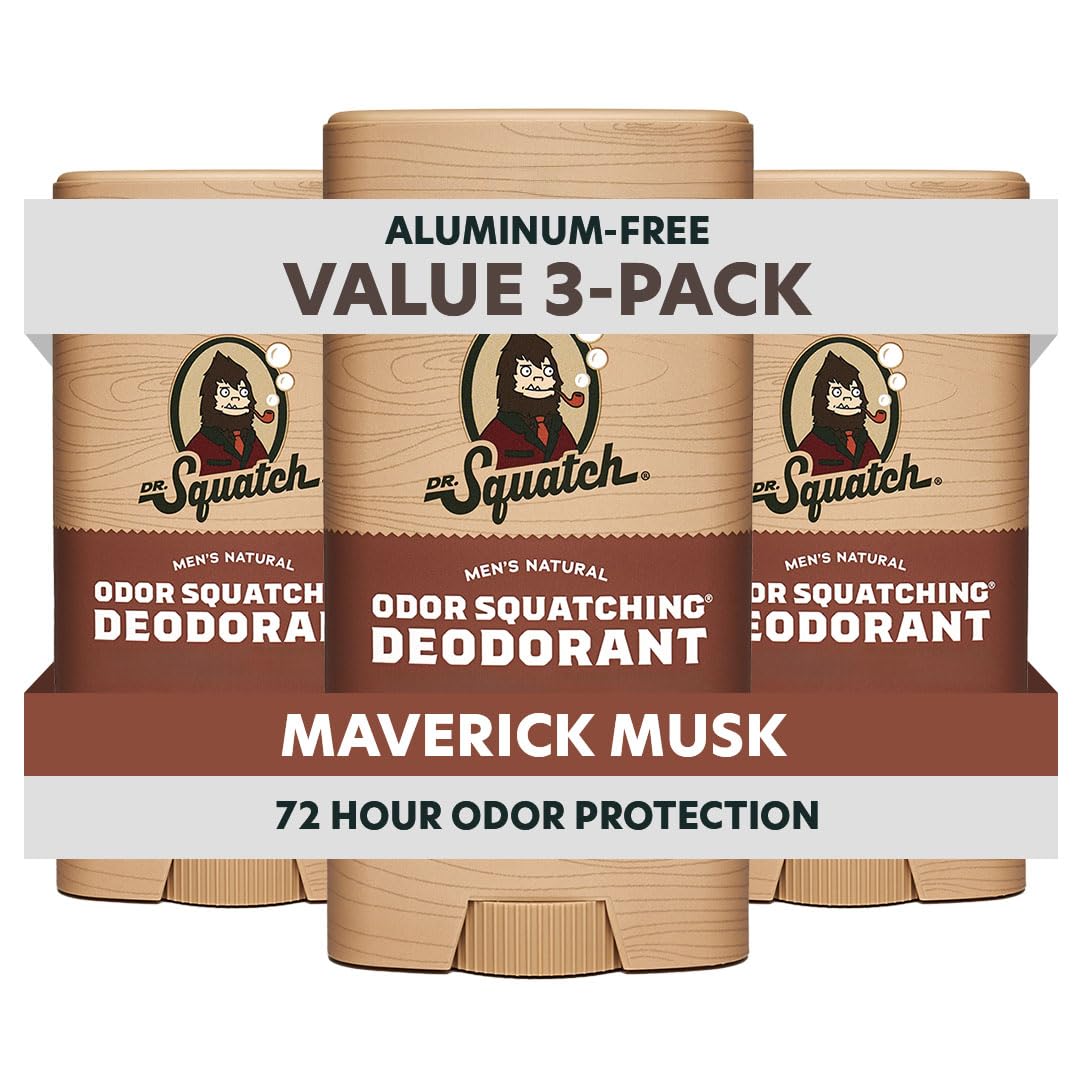 Dr. Squatch Natural Men's Deodorant Maverick Musk 3-Pack front view