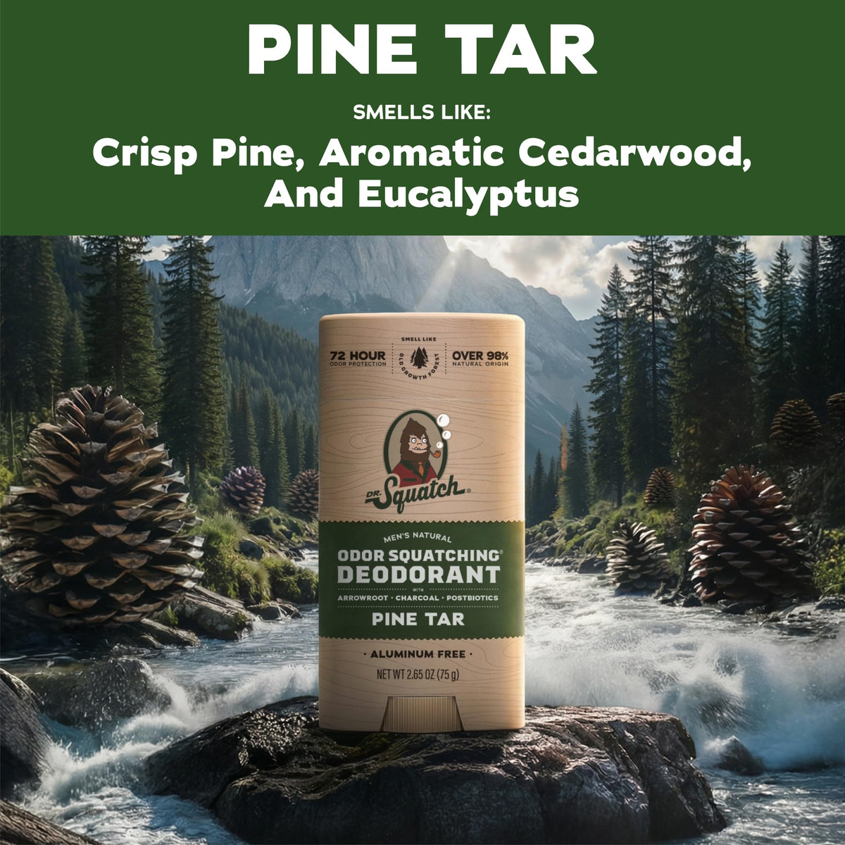 Dr. Squatch Natural Men’s Deodorant Pine Tar application