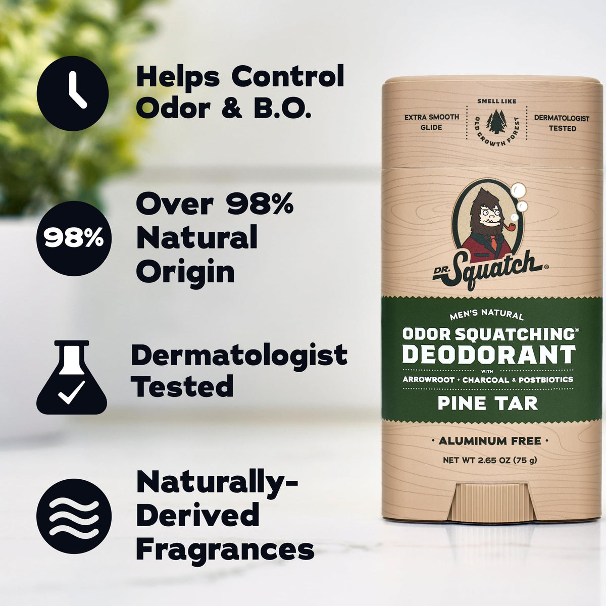 Dr. Squatch Natural Men’s Deodorant Pine Tar ingredients list