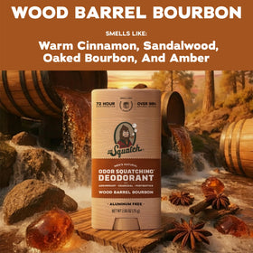 Dr. Squatch Natural Men's Deodorant Wood Barrel Bourbon stick close-up