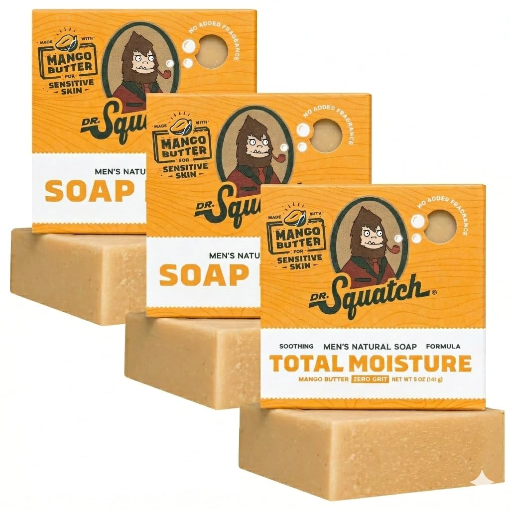 Dr. Squatch Total Moisture Men’s Bar Soap 3-Pack front view