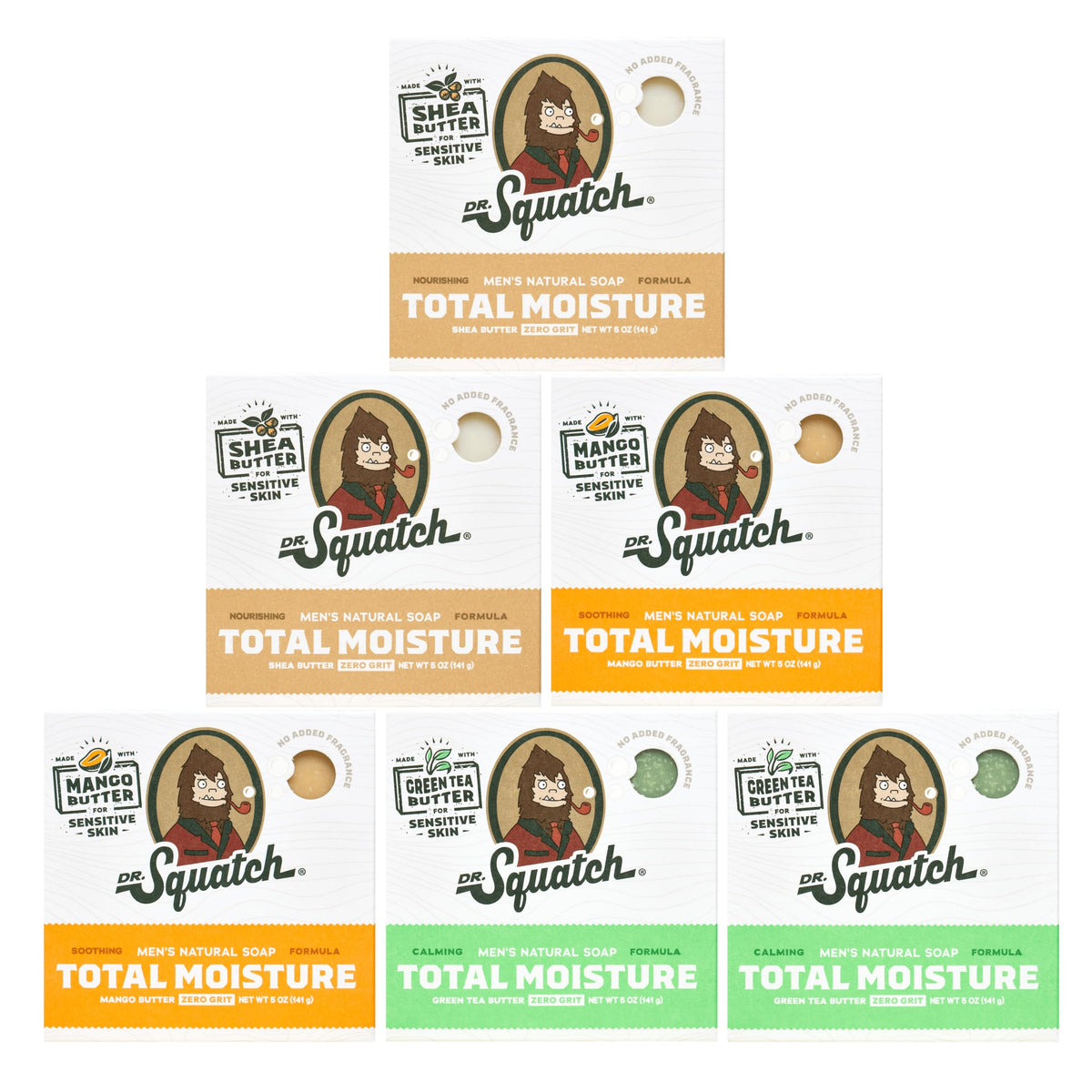 Dr. Squatch Total Moisture Men’s Bar Soap 6-Pack front view
