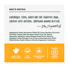 Dr. Squatch Total Moisture Men’s Bar Soap on a soap dish