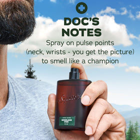 Dr. Squatch Woodland Pine Cologne in lifestyle setting