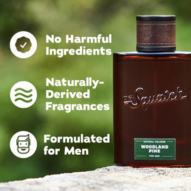Dr. Squatch Woodland Pine Cologne with natural background