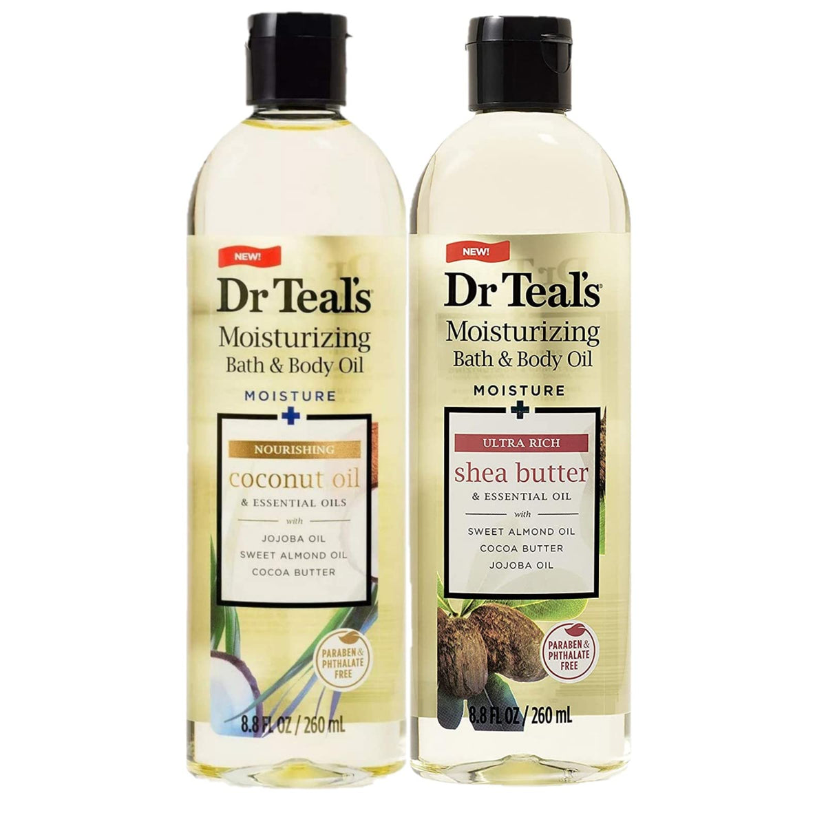 Dr Teal's Bath & Body Oil Variety Gift Set front view with two 8.8oz bottles